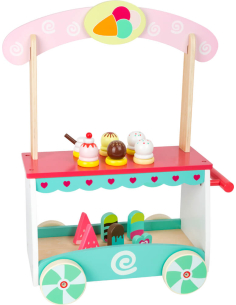 Carretto dei gelati con gelati componibili in legno