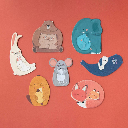 Puzzle reversivbile -  Mama e Cuccioli