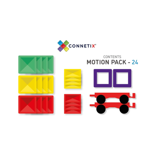 Connetix - 24 Pezzi - Tessere e Gomme per Auto - Arcobaleno Connetix - 24 Pezzi - Tessere e Gomme per Auto - Arcobaleno