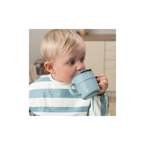 Tazza con Beccuccio - Happy Dots Blu - 100% PP Alimentare