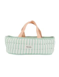 Cesta per bambole in stoffa - Stripes Sage
