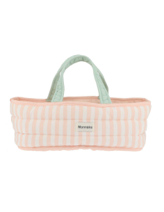 Cesta per bambole in stoffa - Stripes Pink