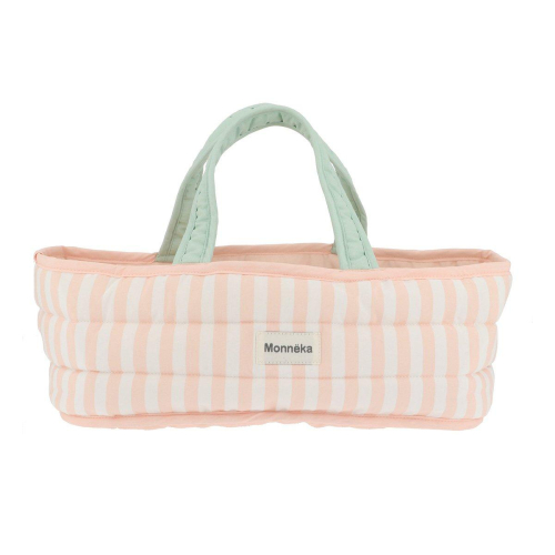 Cesta per bambole in stoffa - Stripes Pink