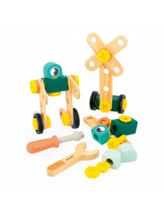 Barile 50 pezzi i legno per costruire - Brico'Kids