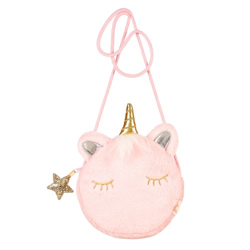 Borsa Tracolla Unicorno rosa di peluche