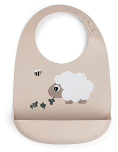 Bavaglio Impermeabile con Tasca - Tiny Farm - Sabbia - 100% Silicone