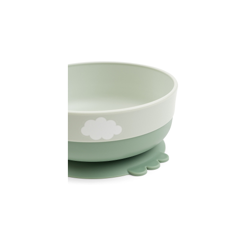 Set Pappa Foodie - Ciotola Tazza e Cucchiaio - Happy Clouds - Verde - 100% PP Alimentare