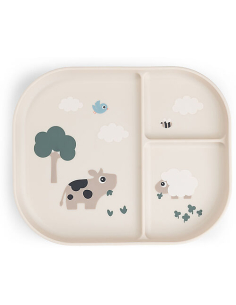 Piatto con Scomparti Tiny Farm - Sabbia - 100% PP Alimentare