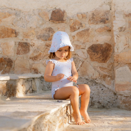 Cappello reversibile - Sunny Flowers Blue