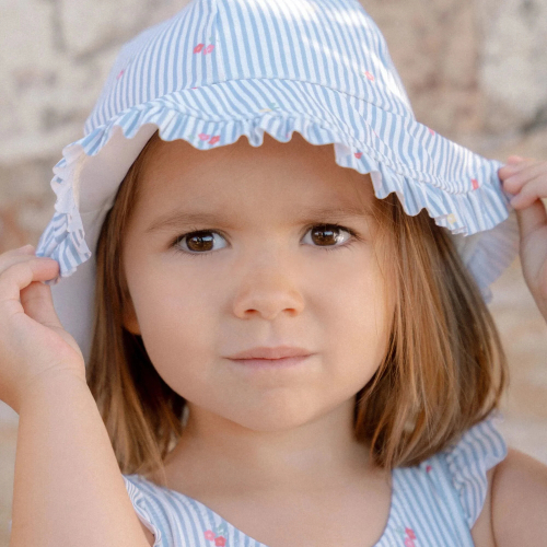 Cappello reversibile - Sunny Flowers Blue