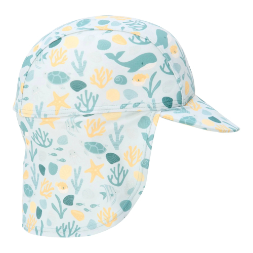 Cappello da mare con falda protettiva - Seasashells and Stripes