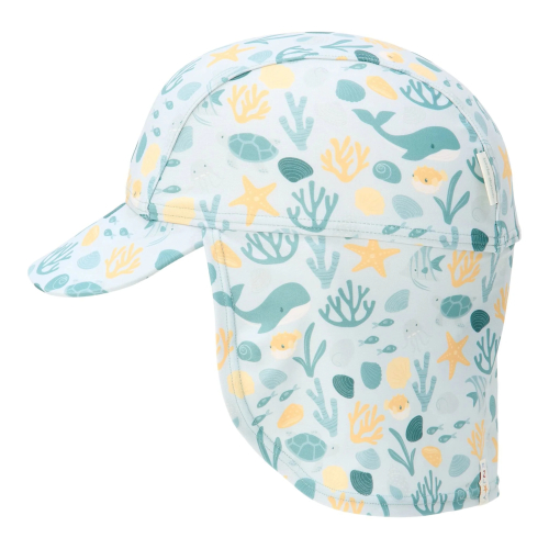 Cappello da mare con falda protettiva - Seasashells and Stripes
