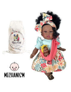 BAMBOLA ADDIS CON BAMBINO in fascia