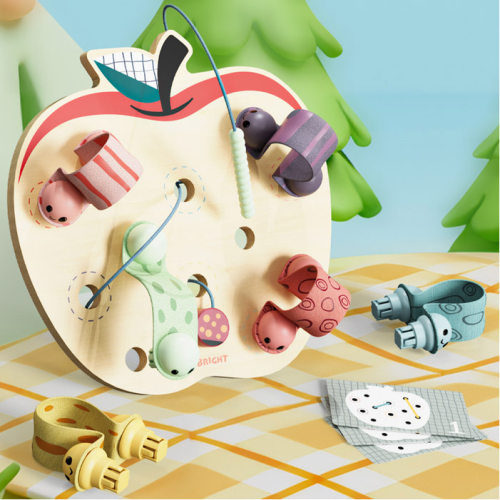 Apple Worms - La mela e i suoi vermetti - Giocattolo Montessori Apple Worms - La mela e i suoi vermetti - Giocattolo Montessori