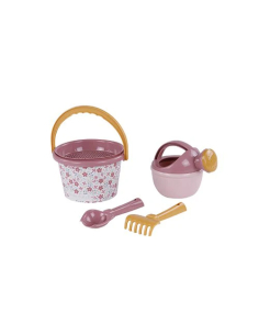Set da spiaggia 5 pezzi con paletta e secchiello Pink Flowers