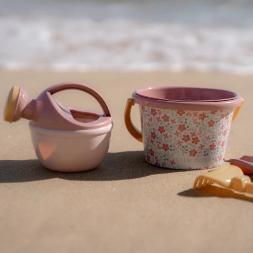 Set da spiaggia 5 pezzi con paletta e secchiello Pink Flowers