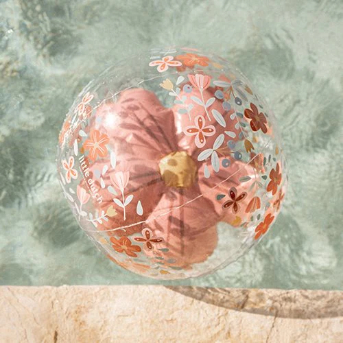 Pallone da spiaggia trasprante con figura 3D Flowers 35 cm