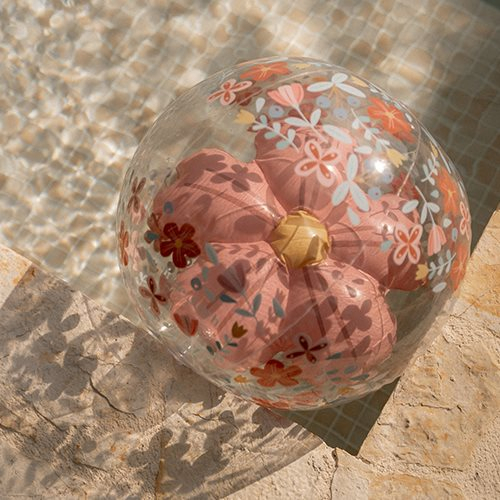 Pallone da spiaggia trasprante con figura 3D Flowers 35 cm