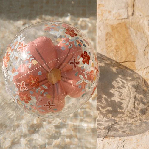 Pallone da spiaggia trasprante con figura 3D Flowers 35 cm