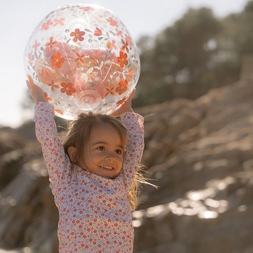 Pallone da spiaggia trasprante con figura 3D Flowers 35 cm