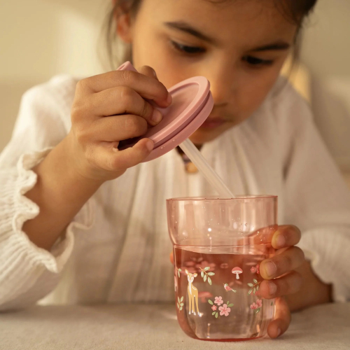 Bicchiere 2 in 1 con cannuccia 250 ml Fairy Garden