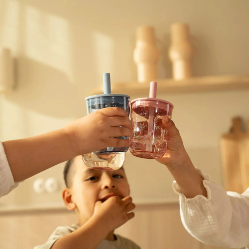 Bicchiere 2 in 1 con cannuccia 250 ml Fairy Garden