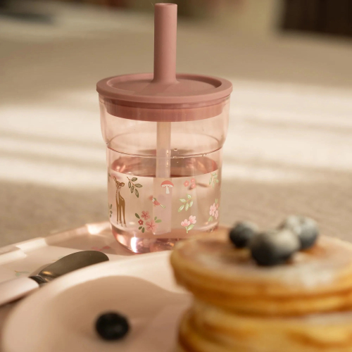 Bicchiere 2 in 1 con cannuccia 250 ml Fairy Garden
