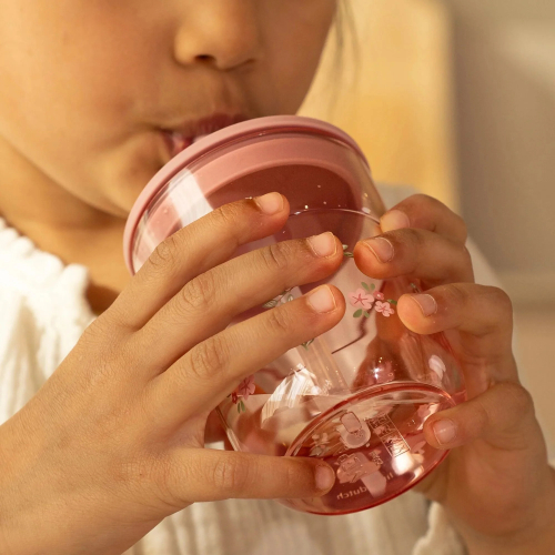 Bicchiere 2 in 1 con cannuccia 250 ml Fairy Garden