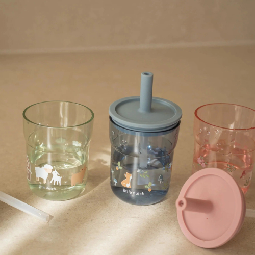 Bicchiere 2 in 1 con cannuccia 250 ml Forest Friends Bicchiere 2 in 1 con cannuccia 250 ml Forest Friends