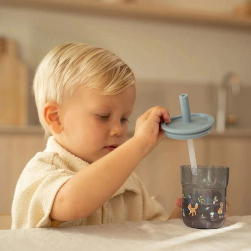 Bicchiere 2 in 1 con cannuccia 250 ml Forest Friends Bicchiere 2 in 1 con cannuccia 250 ml Forest Friends
