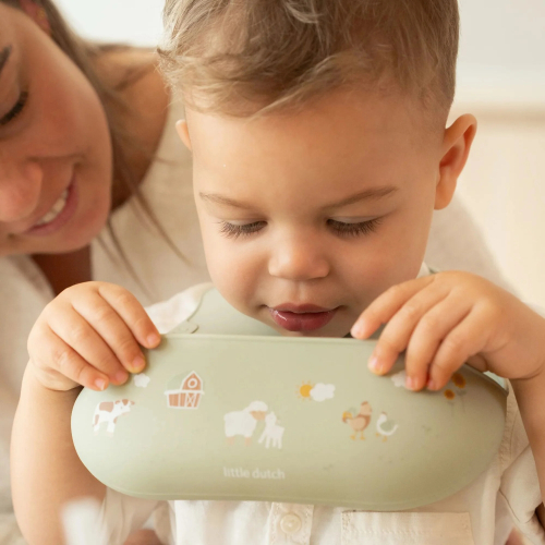 Bavaglio silicone con tasca - Little Farm Bavaglio silicone con tasca - Little Farm