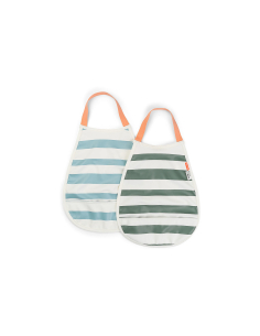 Set da Due Bavaglini Impermeabili con Tasca - Blu e Verde