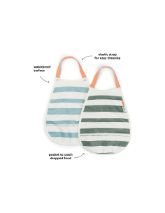 Set da Due Bavaglini Impermeabili con Tasca - Blu e Verde 2