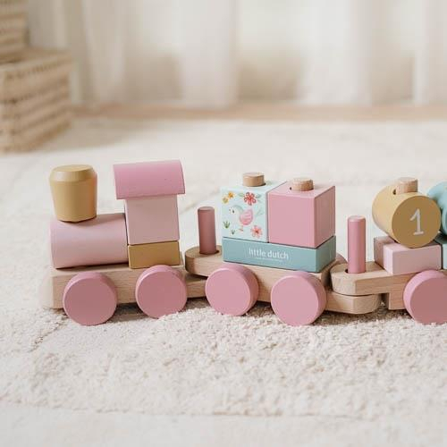 Trenino in legno impilabile - Pink Fairy Garden