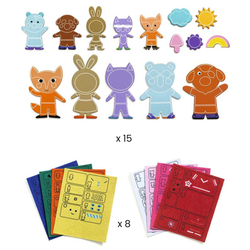 Kit fai da te - 15 MAGNETi da decorare - Animali Kit fai da te - 15 MAGNETi da decorare - Animali