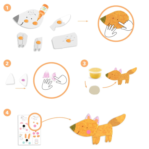 Gioco creativo - colori a dita e adesivi