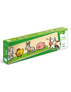 Puzzle da afferrare di legno - Animali della fattoria 2