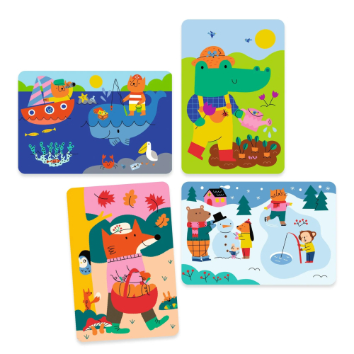 Disegni magici da colorare con acqua - 4 stagioni