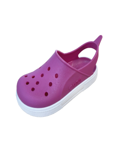 Sabot sandali mare di gomma Cloggy Fucsia e bianco 2