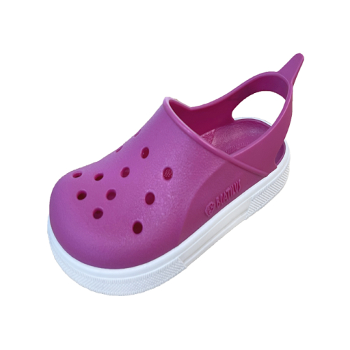 Sabot sandali mare di gomma Cloggy Fucsia e bianco
