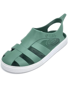 Sandali mare di gomma Bioty - verde foresta e bianco