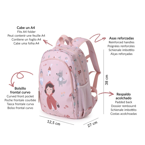 Zaino Medio - Little Red + portachiavi RED