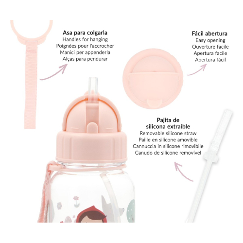 Borraccia Plastica con cannuccia - Little Red