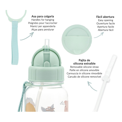 Borraccia Plastica con cannuccia - The Three Little Pigs