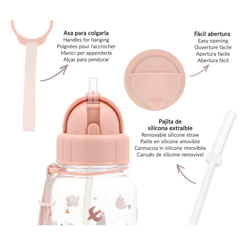 Borraccia Plastica con cannuccia - Geometric Nature