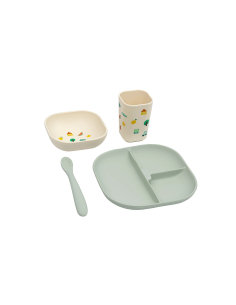 Set pappa in silicone - TINY BITS WASABI - 4 pezzi