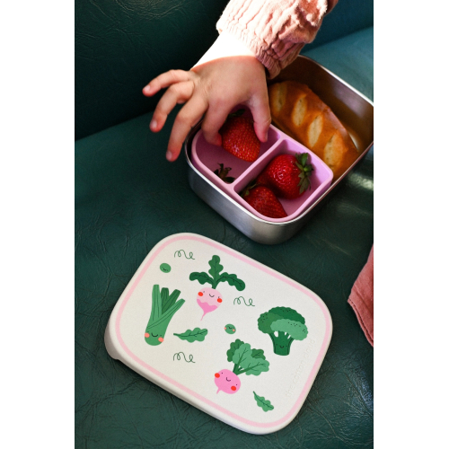 LUNCHBOX IN ACCIAIO INOX con scomparti - Veggie Pals