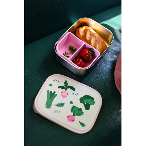 LUNCHBOX IN ACCIAIO INOX con scomparti - Veggie Pals