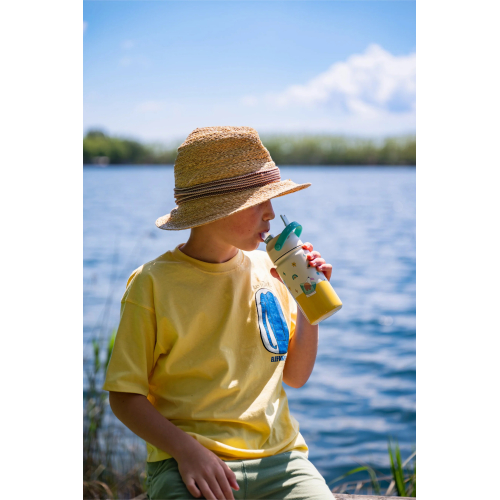 Borraccia IN ACCIAIO INOX con cannuccia a scomparsa 420 ml - Meowful Cats