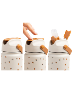 Borraccia IN ACCIAIO INOX con cannuccia a scomparsa 420 ml - Veggie Pals 2